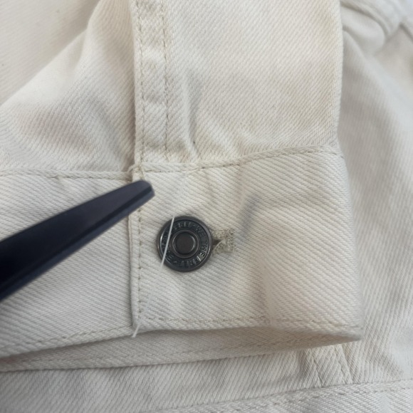 We The Free Jean Jacket Free People ‎ Womens XS Cream Denim Trucker Button Front - Picture 12 of 15